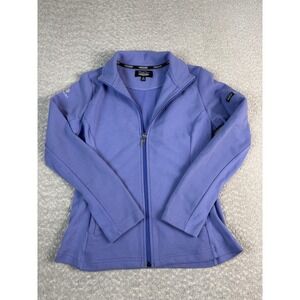 Straight Down Jacket Womens Medium Purple Full Zip Knit Golf Miramont Logo